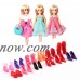 Colorful Assorted Shoes Different Styles Fashion 12 pairs Cute For Barbie Doll   